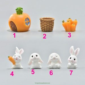 Cartoon Rabbit Carrot Miniature Fairy Garden Accessory Micro Landscape Cacti Deocration Handmade Craft Gift Pendant