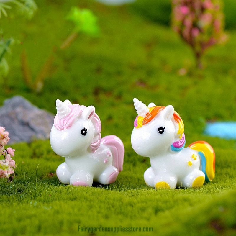 Polychrome Unicorn Moss Icrolandschaft Decorations Handiwork And Ornament Gift Mini Cartoon Toy