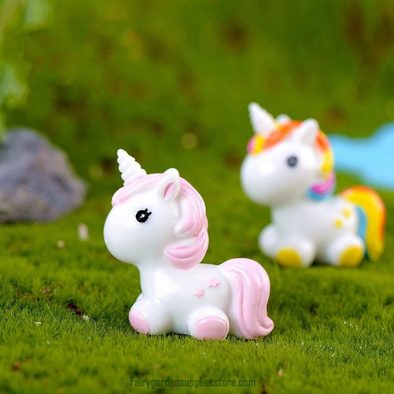 Polychrome Unicorn Moss Icrolandschaft Decorations Handiwork And Ornament Gift Mini Cartoon Toy