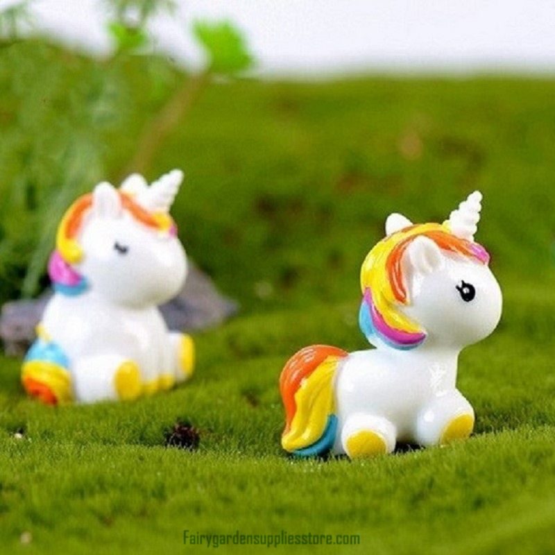 Polychrome Unicorn Moss Icrolandschaft Decorations Handiwork And Ornament Gift Mini Cartoon Toy