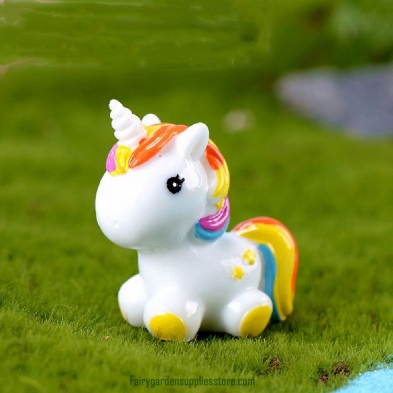 Polychrome Unicorn Moss Icrolandschaft Decorations Handiwork And Ornament Gift Mini Cartoon Toy