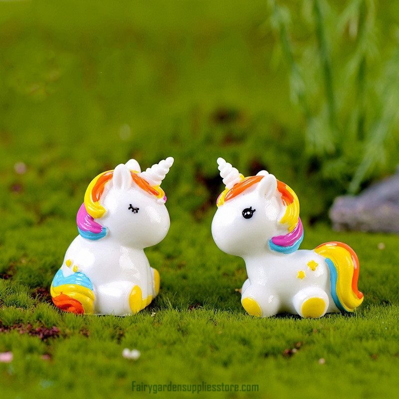 Polychrome Unicorn Moss Icrolandschaft Decorations Handiwork And Ornament Gift Mini Cartoon Toy