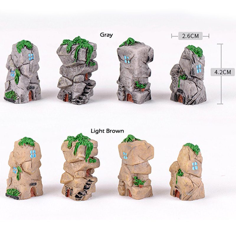 Resin Crafts Stone Castle Model Micro Fairy Garden Miniature Lovely Realistic Building Diy Accessories Decoration