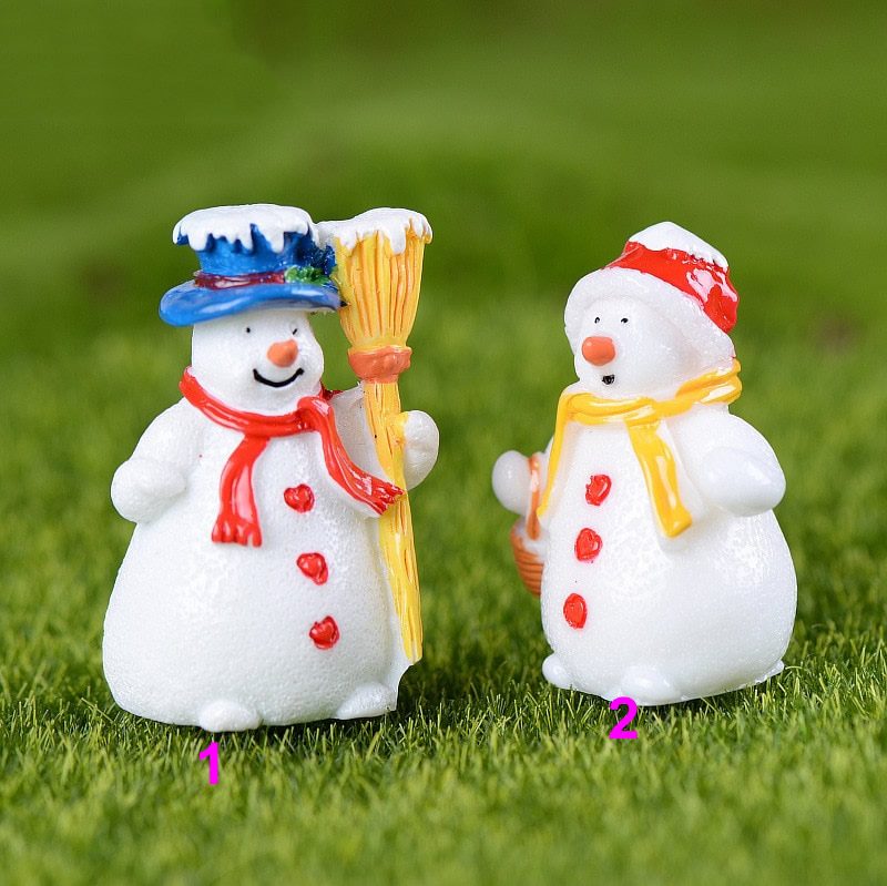 Miniature Snowman Model Couple Models Can Christmas Decorations And Family Daily Ornaments With Mossy Snow Scenes Cute