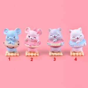 New Mouse Biscuit Mini Model Resin Figurine Craft Garden Bonsai Home Car Decor Ornaments