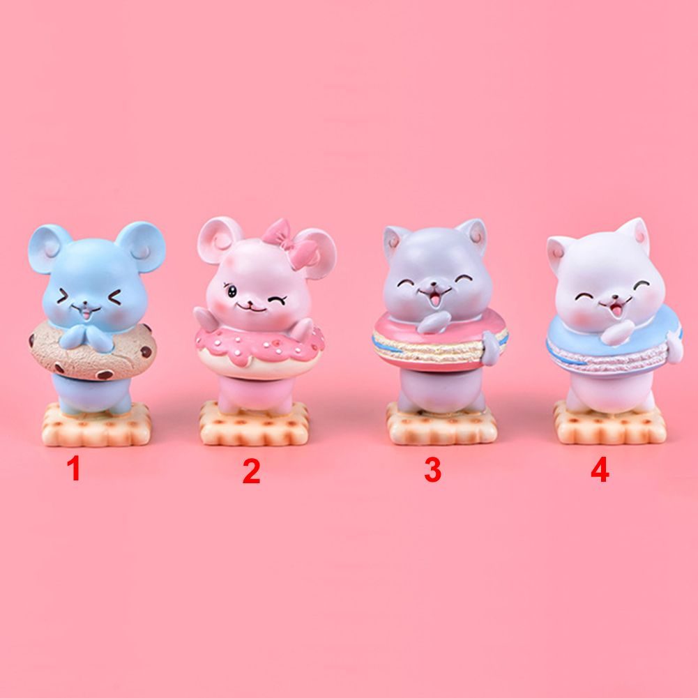 New Mouse Biscuit Mini Model Resin Figurine Craft Garden Bonsai Home Car Decor Ornaments
