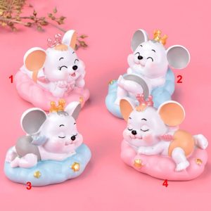 Cute Car Ornament Pvc Cute Shaking Head Mouse Automobiles Interior Dashboard Swing Nodding Doll Decoration Ornaments Toys Gift
