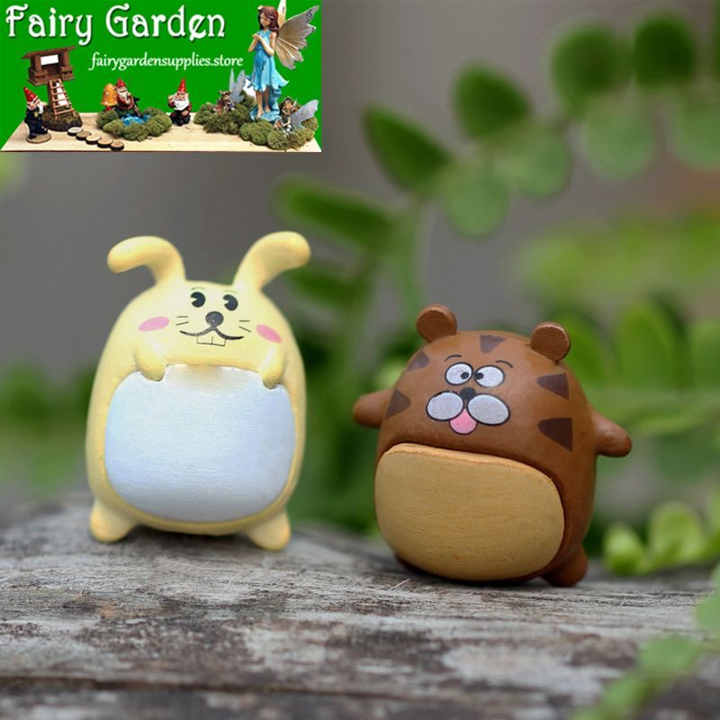 Moss Fairy Garden Micro Landscape Miniature Garden Fairy Garden Ornament Cartoon Elves Rabbit Doll Combination Diyassemble Toys Fairy Garden Decoration Fairy Garden Accessories