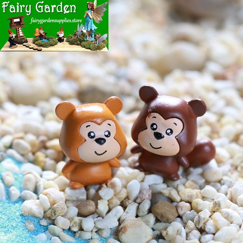 Moss Fairy Garden Animals Micro Landscape Pot Bonsai Miniature Garden Ornament Lovely Big Tail Squirrels Diy Assemble Toys Terrariums Fairy Garden Decoration Wholesale Fairy Garden Accessories