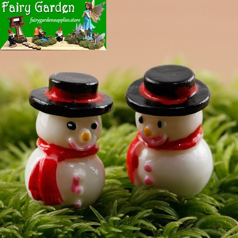 Moss Fairy Garden Micro Landscape Miniature Garden Fairy Garden Ornament Resin Christmas Hat Snow Doll Doll Diyassemble Small Fairy Garden Decoration Fairy Garden Accessories Toys Wholesale