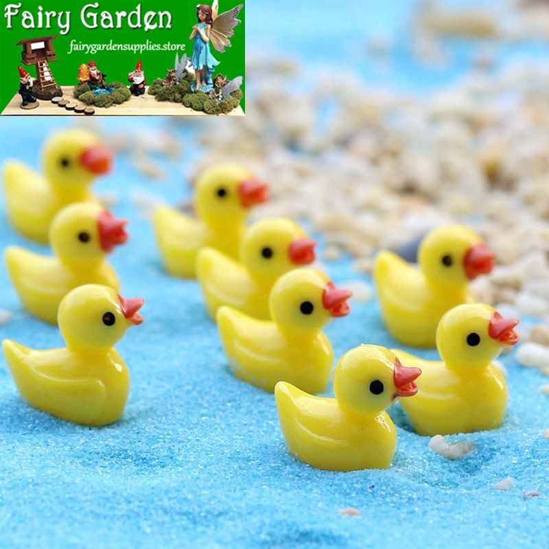 Mini Fairy Garden Small Yellow Duck Doll Toys Pendant Miniature Garden Aquarium Fairy Garden Decoration Terrariums Fairy Garden Accessories Resin Arts And Crafts Original Bonsai Animal