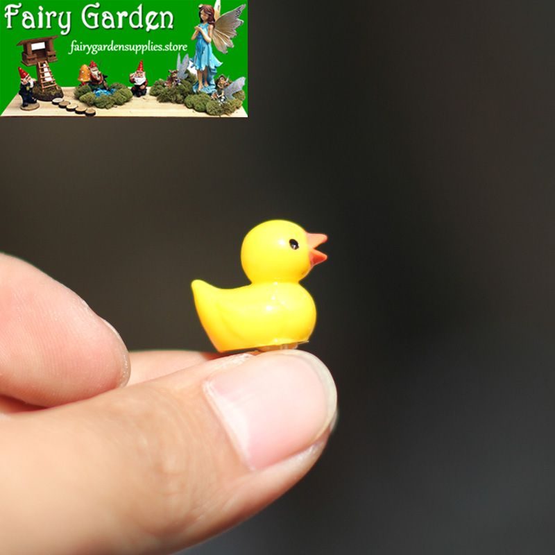 Mini Fairy Garden Small Yellow Duck Doll Toys Pendant Miniature Garden Aquarium Fairy Garden Decoration Terrariums Fairy Garden Accessories Resin Arts And Crafts Original Bonsai Animal