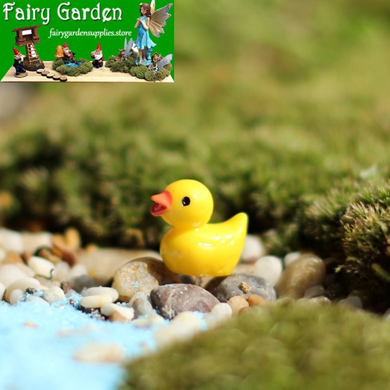 Mini Fairy Garden Small Yellow Duck Doll Toys Pendant Miniature Garden Aquarium Fairy Garden Decoration Terrariums Fairy Garden Accessories Resin Arts And Crafts Original Bonsai Animal