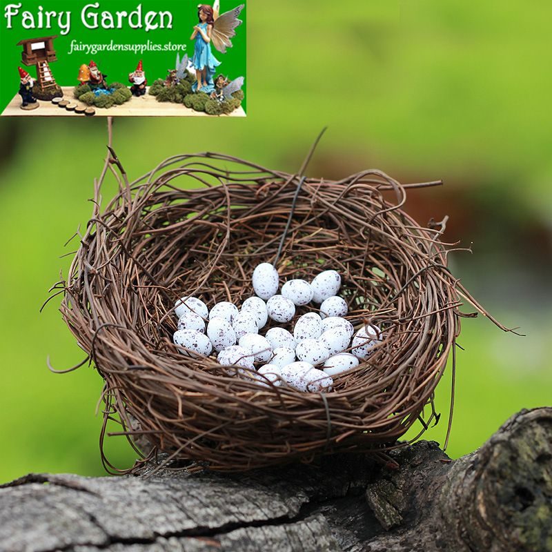 Mini Fairy Garden Birds Nest Decoration Fairy Garden Accessories Happy Birds Nest Birds Egg Diy Fairy Garden Accessories Terrarium Bird Nest Bonsai Fairy Garden Ornament