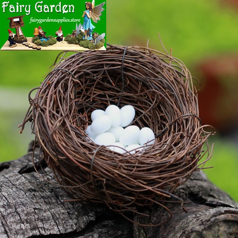 Mini Fairy Garden Birds Nest Decoration Fairy Garden Accessories Happy Birds Nest Birds Egg Diy Fairy Garden Accessories Terrarium Bird Nest Bonsai Fairy Garden Ornament