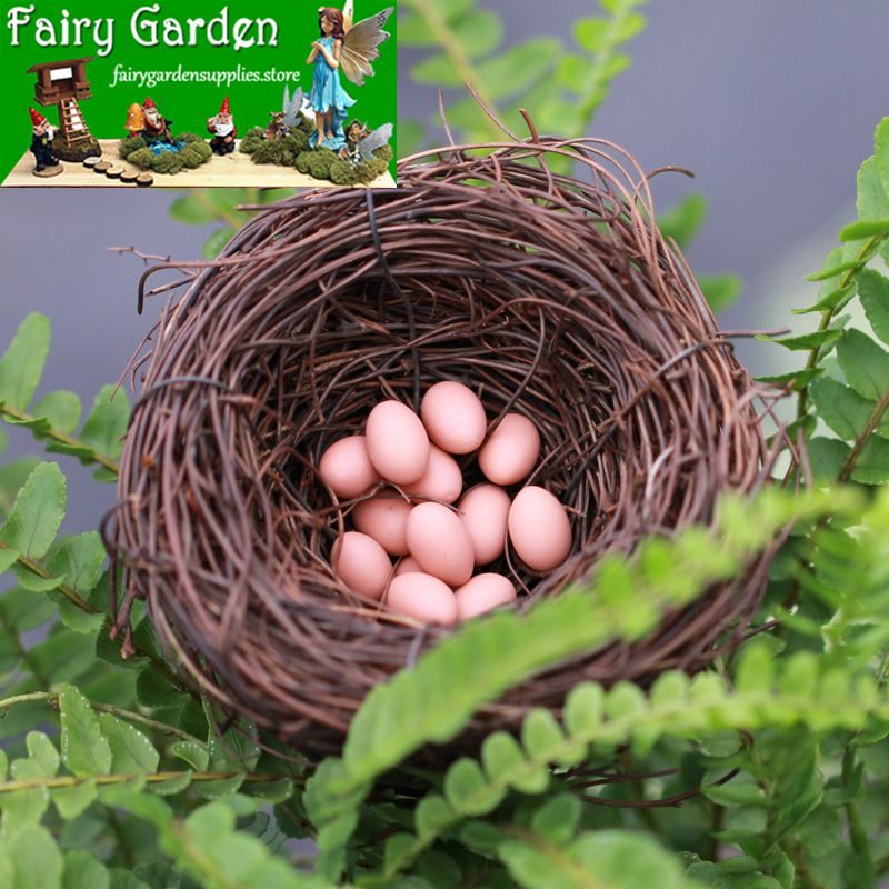 Mini Fairy Garden Birds Nest Decoration Fairy Garden Accessories Happy Birds Nest Birds Egg Diy Fairy Garden Accessories Terrarium Bird Nest Bonsai Fairy Garden Ornament