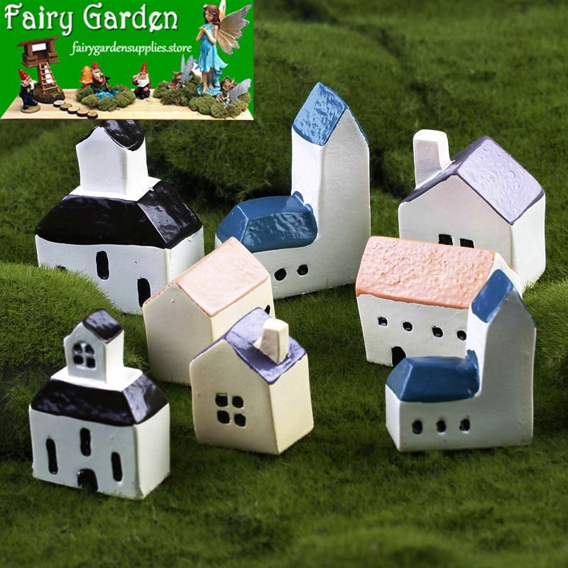 Indoor Fairy Garden Castle Church Micro Landscape Enchanted Miniature Fairy Garden Decoration Teacup Fairy Garden Accessories Bonsai Mediterranean Sea Amorous Feelings Zakka House Original Arts And Crafts