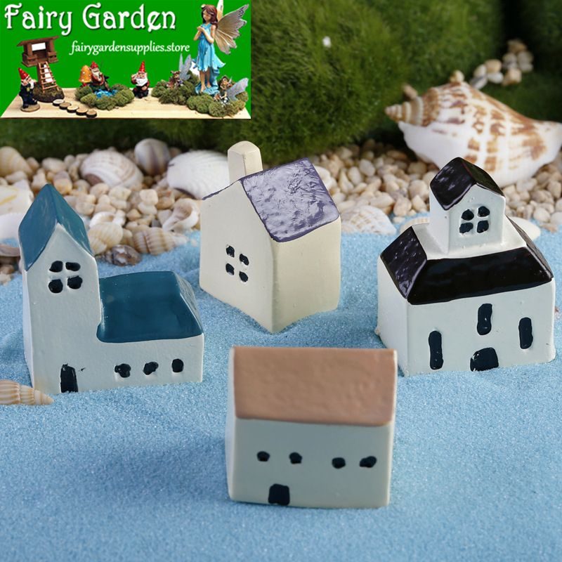 Indoor Fairy Garden Castle Church Micro Landscape Enchanted Miniature Fairy Garden Decoration Teacup Fairy Garden Accessories Bonsai Mediterranean Sea Amorous Feelings Zakka House Original Arts And Crafts