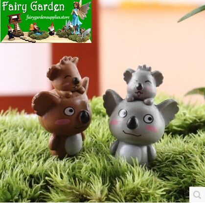 Moss Fairy Garden Micro Landscape Miniature Garden Fairy Garden Ornament Cartoon Mother And Son Koala Diyassemble Small Fairy Garden Decoration Fairy Garden Accessories Toys