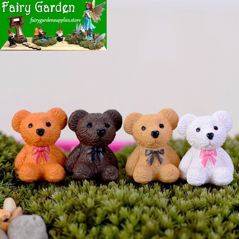 Moss Fairy Garden Micro Landscape Miniature Garden Fairy Garden Ornament Lovely Small Bears Doll Combination Diyassemble Toys Fairy Garden Decoration Fairy Garden Accessories
