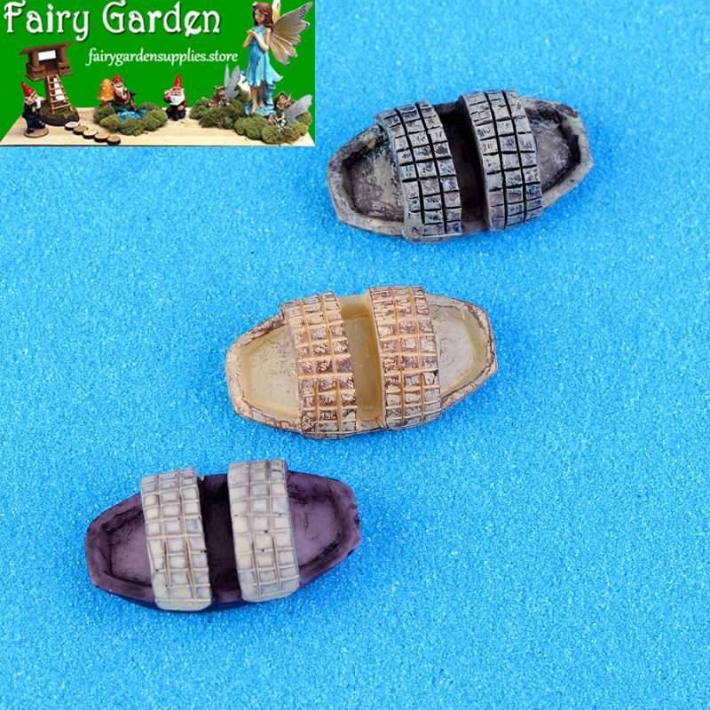 Pot Bonsai Mini Fairy Garden Accessories Resin Canoe Micro Landscape Miniature Garden Ecology Bottle Boat Desktop Fleshy Resin Craftwork Decorate Terrariums Fairy Garden Decoration
