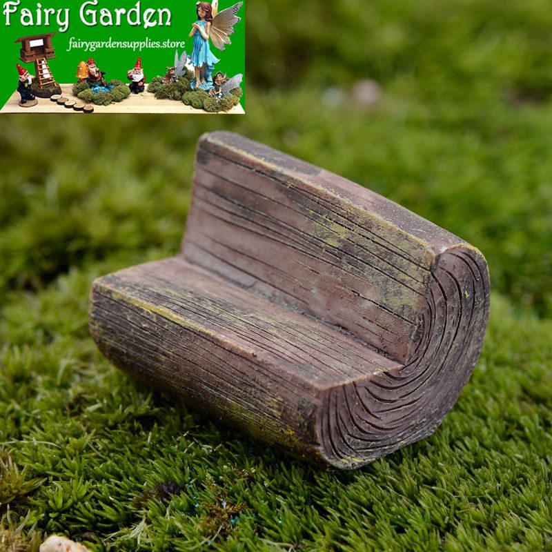 Zakka Terrariums Fairy Garden Decoration Log Stool Pot Bonsai Fairy Garden Accessories Stool Park Chairs Resin Arts And Crafts