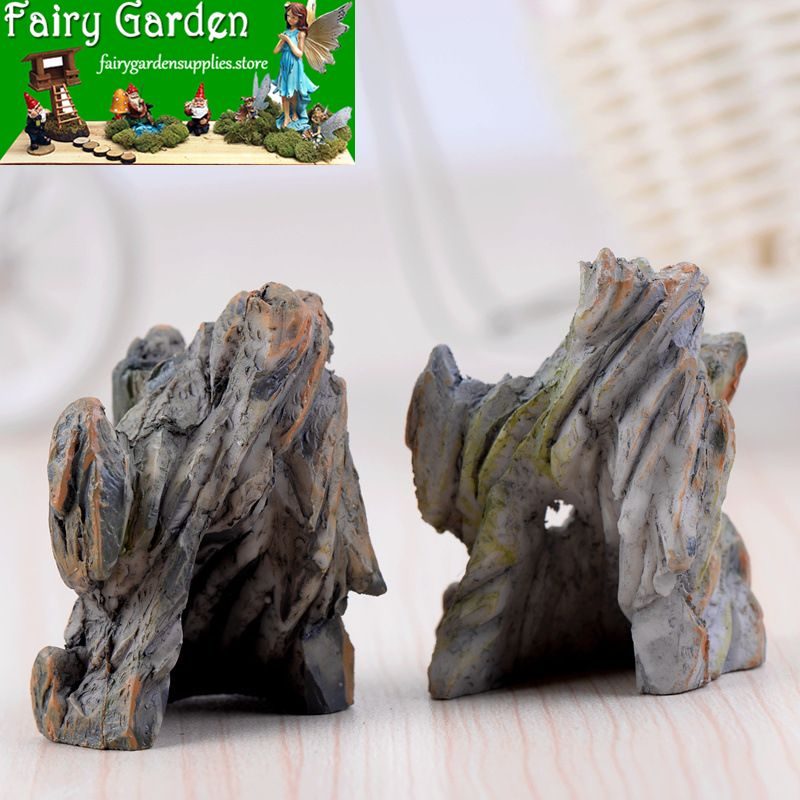 Moss Fairy Garden Rockery Resin Mountain Micro Landscape Miniature Garden Ecology Bottle Gardens Rockery Desktop Fleshy Pot Decorate