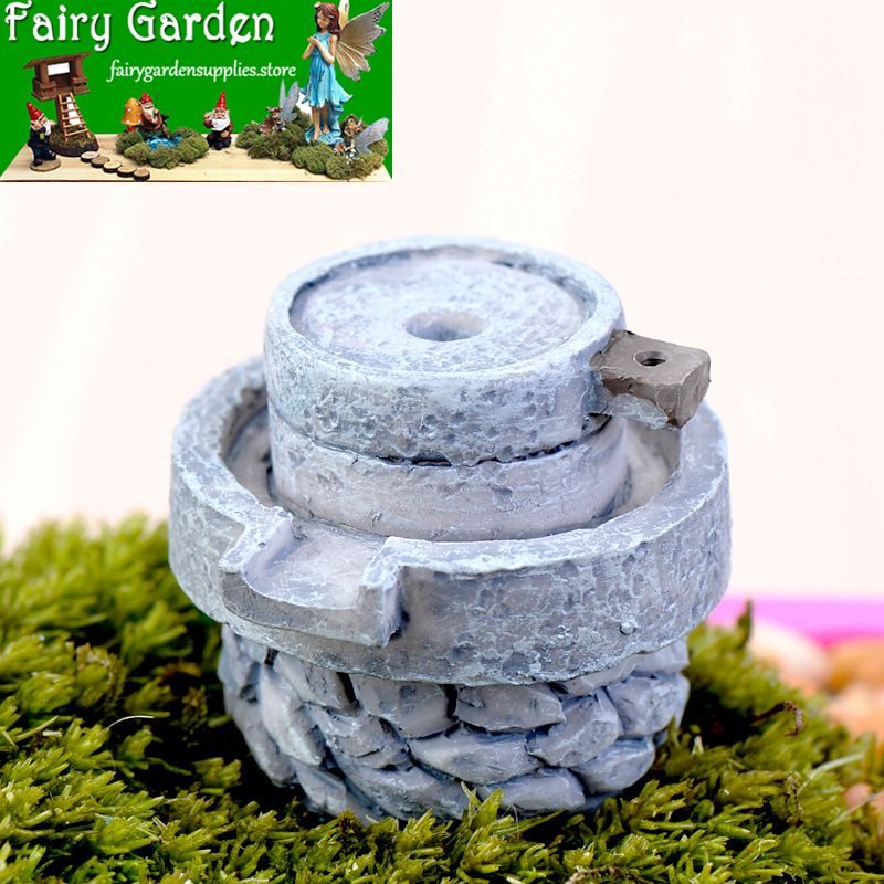 Moss Fairy Garden Micro Landscape Miniature Garden Original Green Plants Gift Zakkaresin Emulational Stone Mill Decorate Fairy Garden Decoration Fairy Garden Accessories