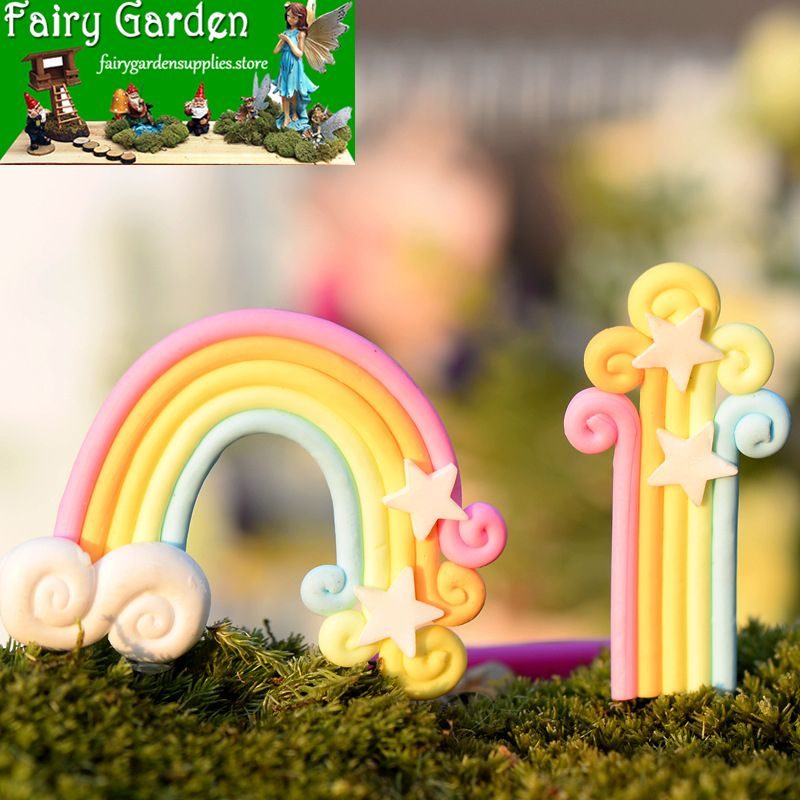Polymer Clay Rainbow Flaky Clouds Stars Rainbow Pinkycolor Polymer Clay Fairy Garden Ornament Fairy Garden Micro Landscape Miniature Garden Ecology Bottle Fairy Garden Decoration Fairy Garden Accessories Fairy Garden Accessories Polymer Clay Rainbow Flaky Clouds Stars Rainbow Pinkycolor Polymer Clay Fairy Garden Ornament Fairy Garden Micro Landscape Miniature Garden Ecology Bottle Fairy Garden Decoration Fairy Garden Accessories Fairy Garden Accessories