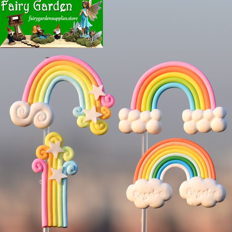 Polymer Clay Rainbow Flaky Clouds Stars Rainbow Pinkycolor Polymer Clay Fairy Garden Ornament Fairy Garden Micro Landscape Miniature Garden Ecology Bottle Fairy Garden Decoration Fairy Garden Accessories Fairy Garden Accessories Polymer Clay Rainbow Flaky Clouds Stars Rainbow Pinkycolor Polymer Clay Fairy Garden Ornament Fairy Garden Micro Landscape Miniature Garden Ecology Bottle Fairy Garden Decoration Fairy Garden Accessories Fairy Garden Accessories