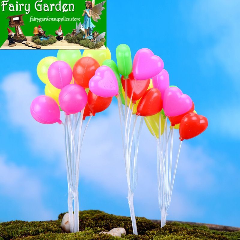 Wholesale Mini Fairy Garden Supplies Micro Landscape Miniature Garden Pot Bonsai Fairy Garden Decoration Terrariums Fairy Garden Accessories Mini Small Balloon Pvc Balloon Shot Stage Property Home Furnishing Decorate Material Fairy Garden Ornament