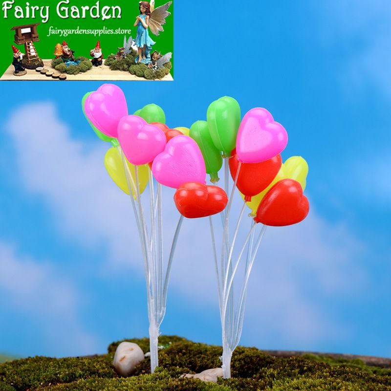 Wholesale Mini Fairy Garden Supplies Micro Landscape Miniature Garden Pot Bonsai Fairy Garden Decoration Terrariums Fairy Garden Accessories Mini Small Balloon Pvc Balloon Shot Stage Property Home Furnishing Decorate Material Fairy Garden Ornament
