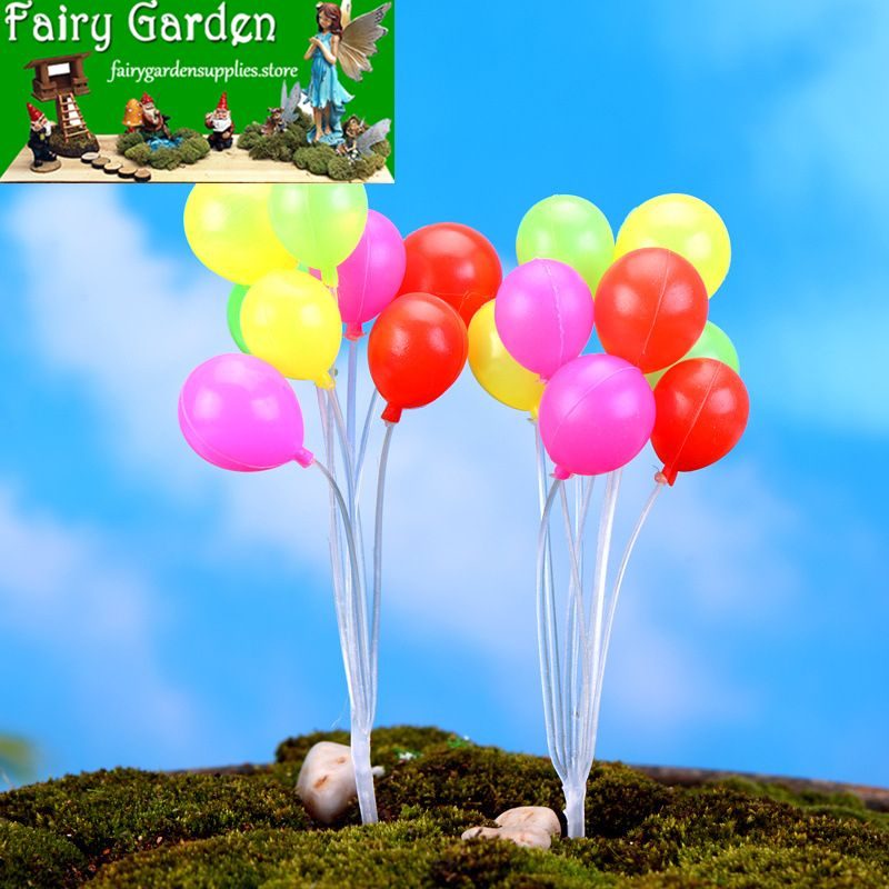Wholesale Mini Fairy Garden Supplies Micro Landscape Miniature Garden Pot Bonsai Fairy Garden Decoration Terrariums Fairy Garden Accessories Mini Small Balloon Pvc Balloon Shot Stage Property Home Furnishing Decorate Material Fairy Garden Ornament