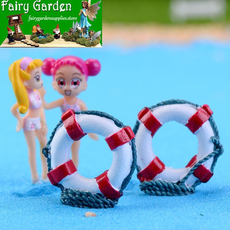 Fairy Garden Micro Landscape Miniature Garden Original Green Plants Gift Mediterranean Sea Style Big Swim Ring Swimming Ring Decorate Fairy Garden Decoration Fairy Garden Accessories