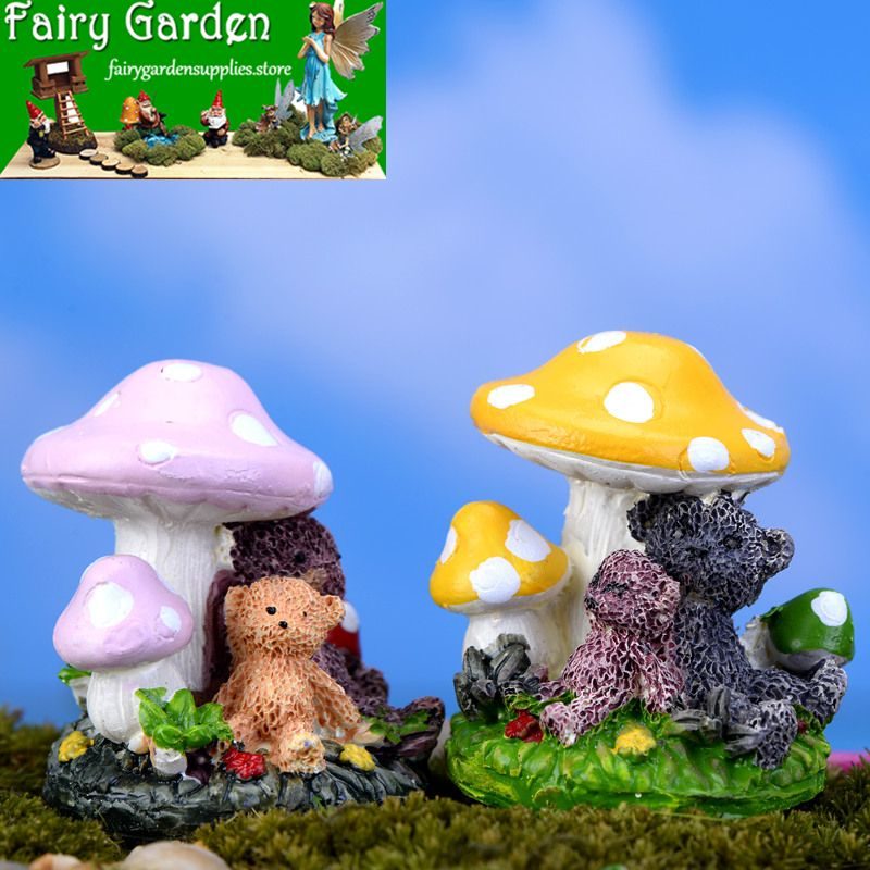 Fairy Garden Supplies Micro Landscape Miniature Garden Fairy Garden Decoration Fairy Garden Accessories Resin Fairy Garden Ornament Small Bears Mushroom Cartoon Lovely Model DIY Material Fairy Garden Supplies Micro Landscape Miniature Garden Fairy Garden Decoration Fairy Garden Accessories Resin Fairy Garden Ornament Small Bears Mushroom Cartoon Lovely Model Diy Material