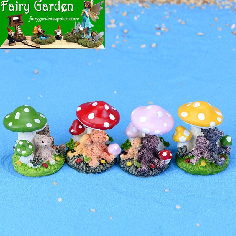 Fairy Garden Supplies Micro Landscape Miniature Garden Fairy Garden Decoration Fairy Garden Accessories Resin Fairy Garden Ornament Small Bears Mushroom Cartoon Lovely Model DIY Material Fairy Garden Supplies Micro Landscape Miniature Garden Fairy Garden Decoration Fairy Garden Accessories Resin Fairy Garden Ornament Small Bears Mushroom Cartoon Lovely Model Diy Material