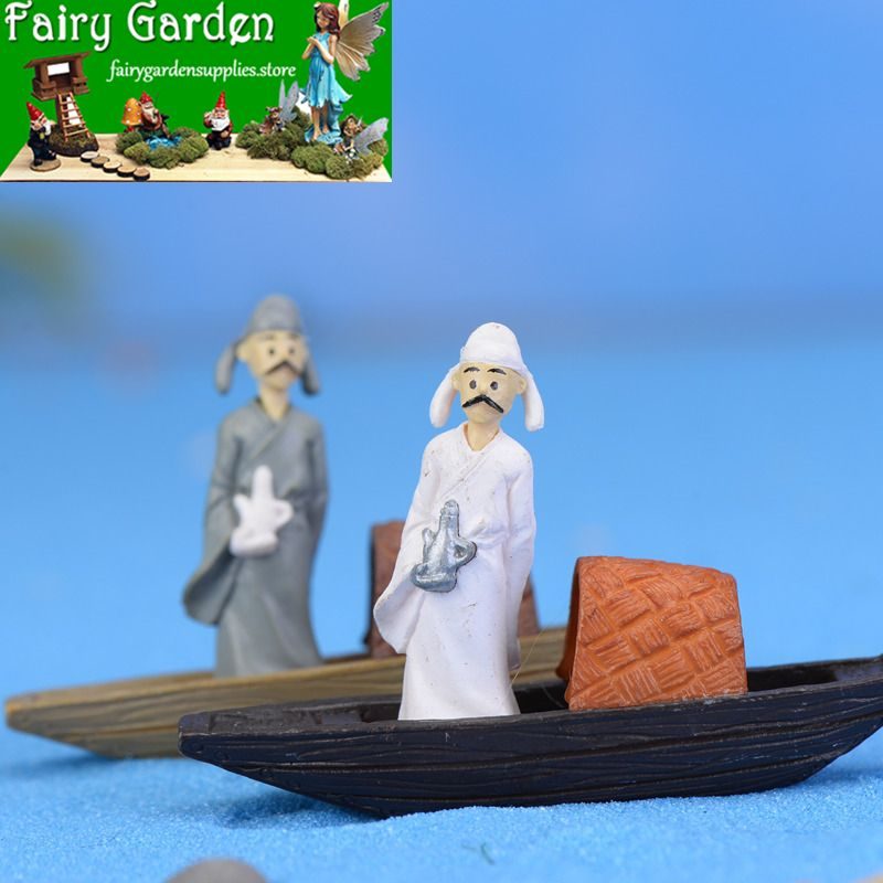 Moss Fairy Garden Micro Landscape Miniature Garden Decorate Fairy Garden Decoration Fairy Garden Accessories Emulational Small Boat White Cartoon Fairy Garden Decoration Fairy Garden Accessories Fleshyaquarium Landscaping Accessories