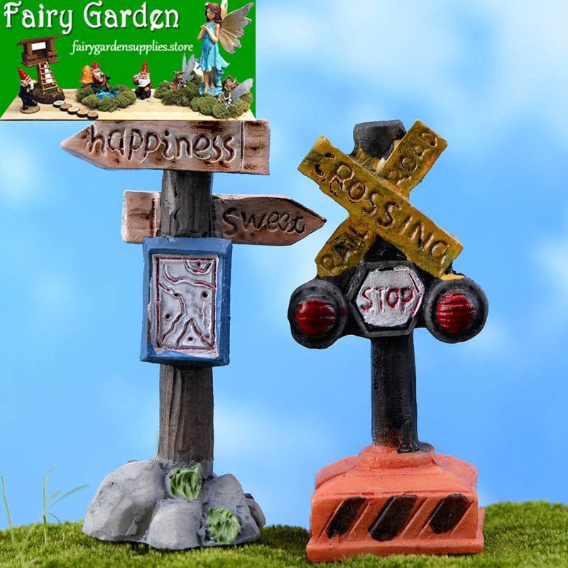 Moss Fairy Garden Micro Landscape Miniature Garden Decorate Fairy Garden Decoration Fairy Garden Accessories Zakkagroceries Emulational Signpost Fleshyflowerpot Accessories