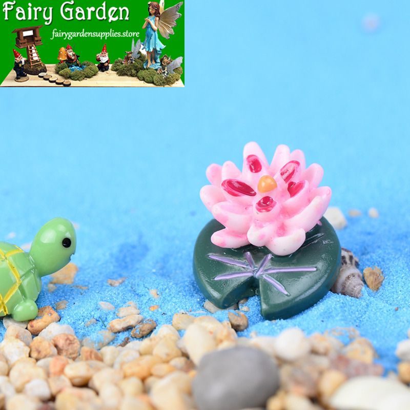 Moss Fairy Garden Lotus Micro Landscape Miniature Garden Decorate Terrariums Fairy Garden Decoration Pot Bonsai Fairy Garden Accessories Lotus Leaf Small Flower Diy Material Wholesale Resin Plants