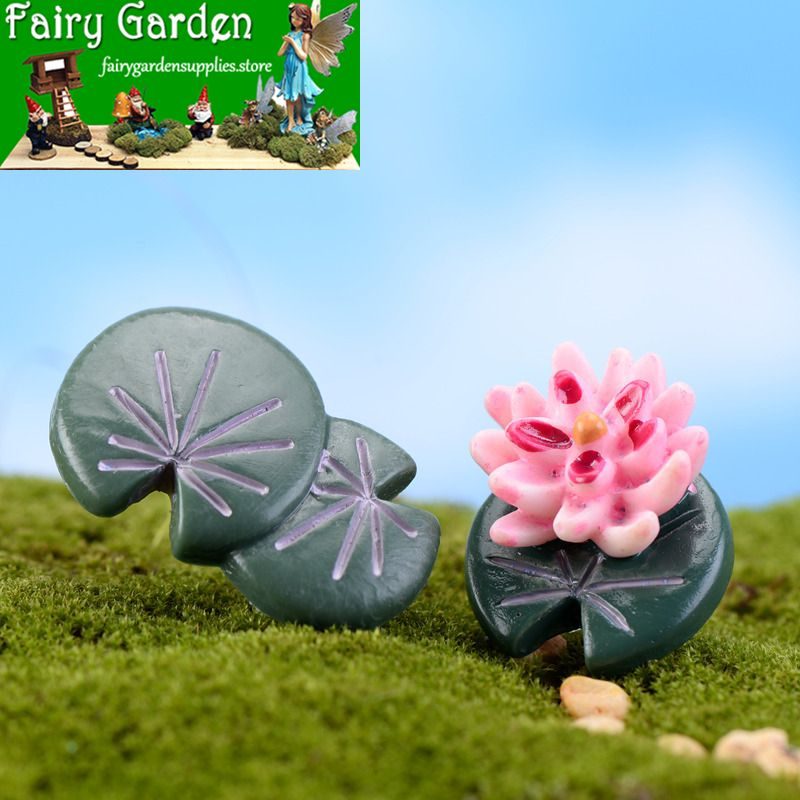 Moss Fairy Garden Lotus Micro Landscape Miniature Garden Decorate Terrariums Fairy Garden Decoration Pot Bonsai Fairy Garden Accessories Lotus Leaf Small Flower Diy Material Wholesale Resin Plants