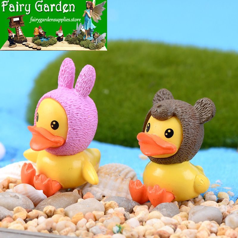Mini Fairy Garden Animals Pot Bonsai Micro Landscape Miniature Garden Terrariums Fairy Garden Decoration Wholesale Fairy Garden Accessories Supplies Dabble Small Yellow Duck Doll