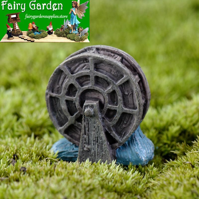 Indoor Mini Fairy Garden Building Terrariums Micro Landscape Pot Bonsai Miniature Garden Container Fairy Garden Decoration Wholesale Fairy Garden Accessories Supplies Nostalgia Edition Mini Waterwheel