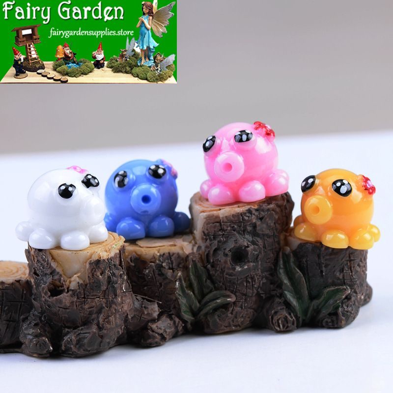 Moss Fairy Garden Micro Landscape Miniature Garden Fairy Garden Ornament Mini Small Octopus Doll Diyassemble Toys Fairy Garden Decoration Fairy Garden Accessories