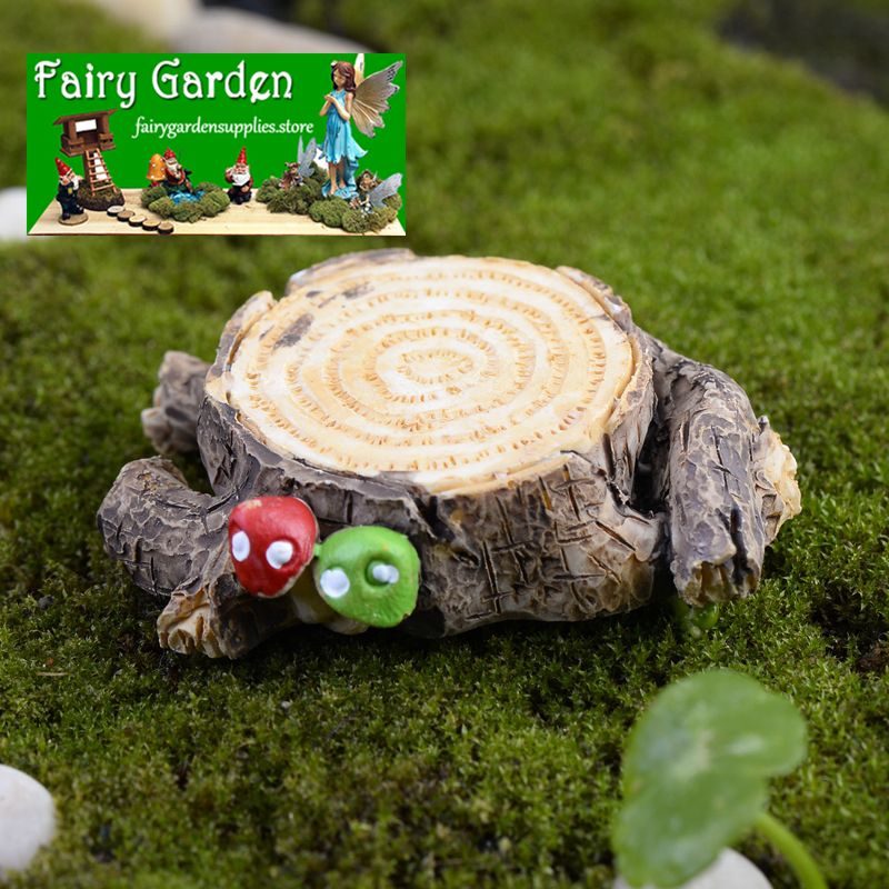 Mini Terrariums Fairy Garden Accessories Artificial Mushroom Tree Stump Bonsai Miniature Fairy Garden Pot Bonsai Home Houses Decoration Mini Craft Micro Landscaping Decor Diy Fairy Garden Ornament Flower Pot Plant Decoration Figurine