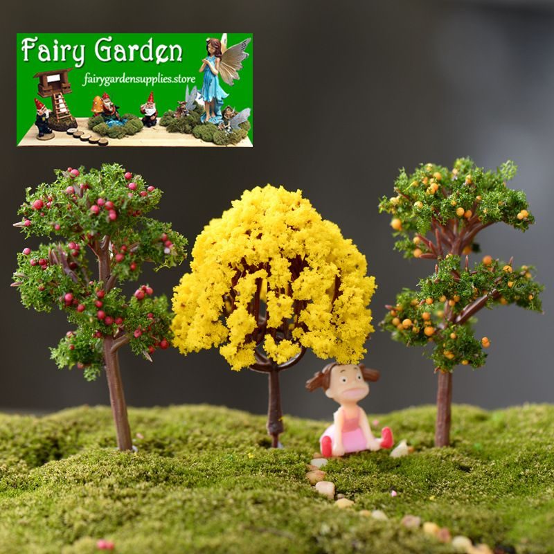 Fairy Garden Plants Artificial Trees Flower Material Mini Fairy Garden Accessories Ornament Landscaping Cherry Tree Apple Tree Orange Tree Hawthorn Fairy Garden Plants Artificial Trees Flower Material Mini Fairy Garden Accessories Ornament Landscaping Cherry Tree Apple Tree Orange Tree Hawthorn
