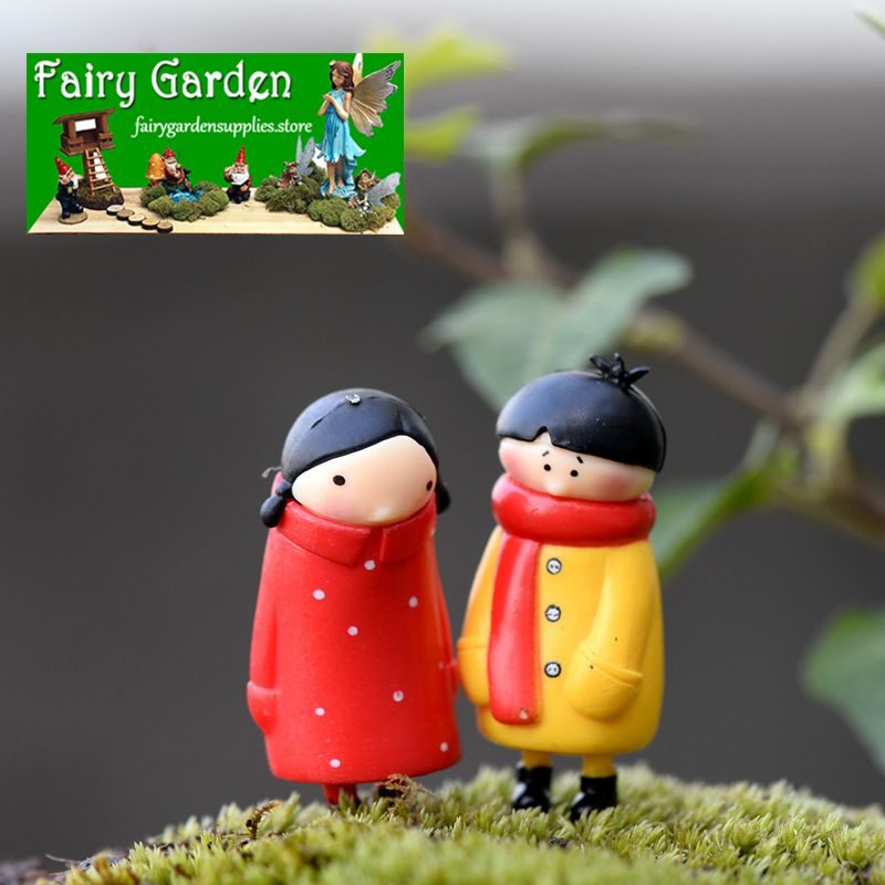Moss Fairy Garden Micro Landscape Miniature Garden Fairy Garden Ornament Cartoon Scarf Men And Women Big Fairy Garden Decoration Fairy Garden Accessories Diyassemble Small Fairy Garden Decoration Fairy Garden Accessories