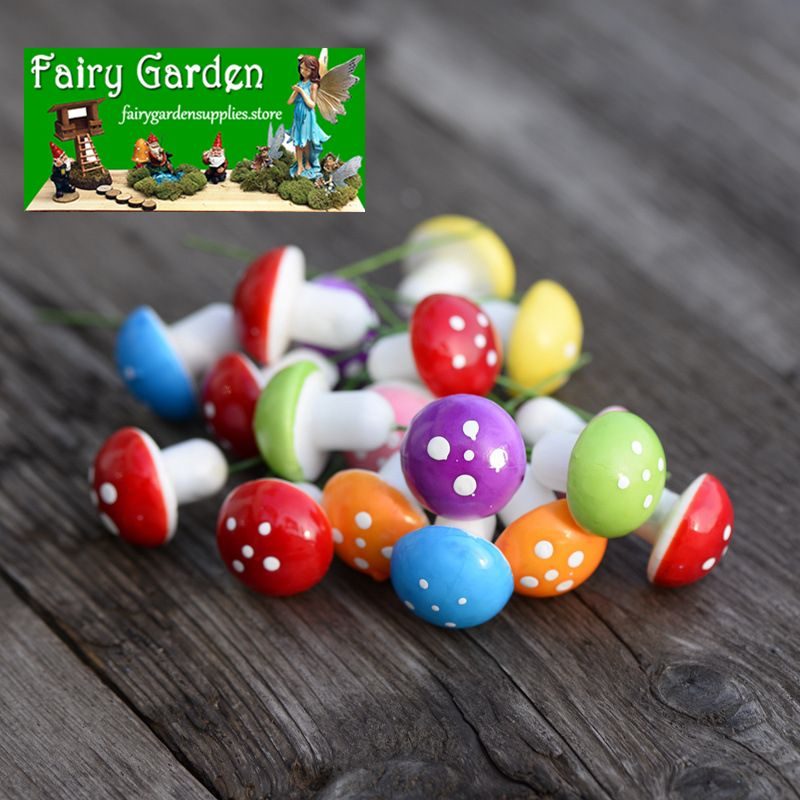 Artificial Plant Ornament Foam Mushroom Fairy Garden Micro Landscape Miniature Garden Pot Bonsai Fairy Garden Decoration Fairy Garden Accessories Multicolour Mushroom