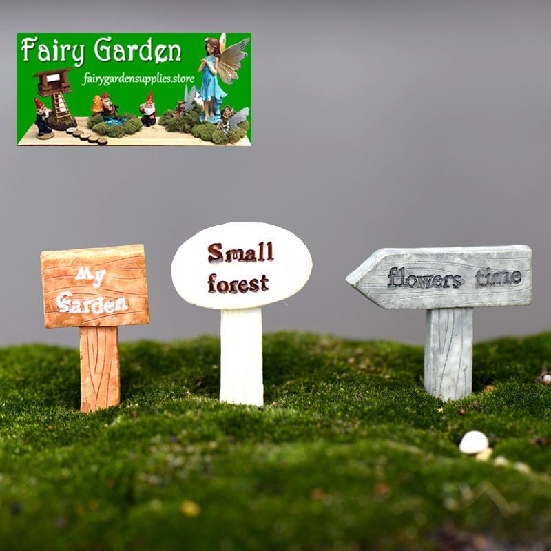 Fairy Garden Signpost Miniature Garden Guideboard Fairy Garden Ornament Doll Diy Assemble Toys Plant Pot Terrariums Bonsai Decor Road Signs Fairy Garden Accessories