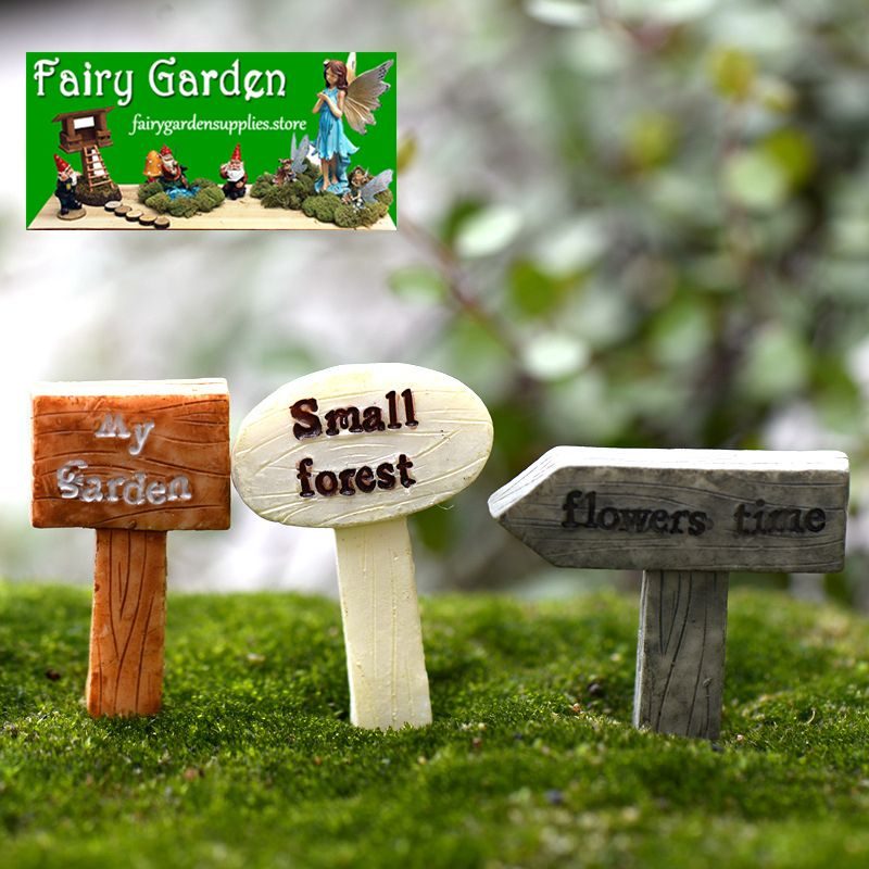 Fairy Garden Signpost Miniature Garden Guideboard Fairy Garden Ornament Doll Diy Assemble Toys Plant Pot Terrariums Bonsai Decor Road Signs Fairy Garden Accessories