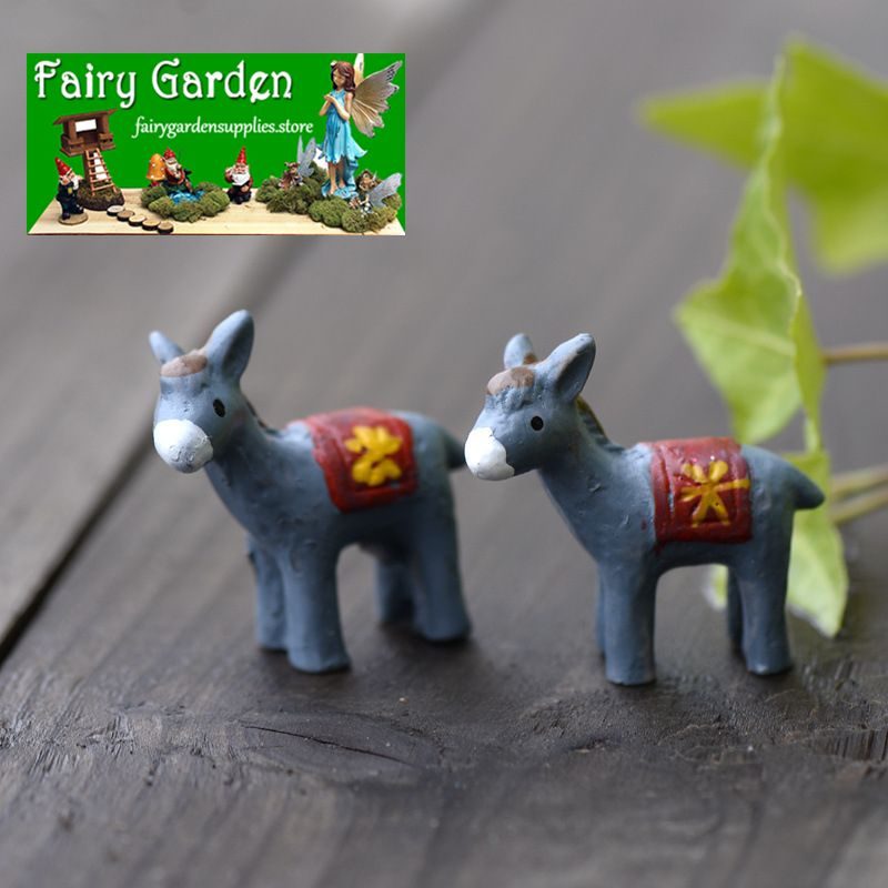 Moss Fairy Garden Animals Model Pot Bonsai Micro Landscape Miniature Garden Decorate Terrariums Fairy Garden Decoration Wholesale Fairy Garden Accessories Supplies Aquarium Landscaping Cartoon Small Donkey Toys